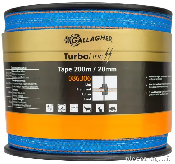 Ruban TurboLine 20 mm Bleu 200 m · réf. 086306GAL