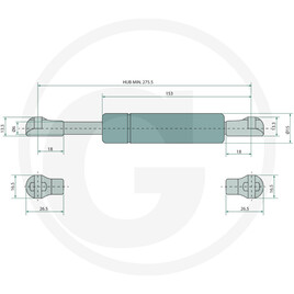 Stabilus Vérin à gaz · réf. 11671762