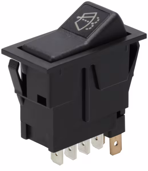 Interrupteur à bascule, I-0-(II), on-on-mom, 12V, 8 broches, lave-glace d'essuie-glace · réf. SW10058KR
