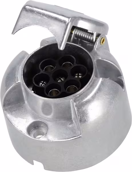 Prise de remorque 7 broches, aluminium 12V, bornes à vis · réf. TR00006KR