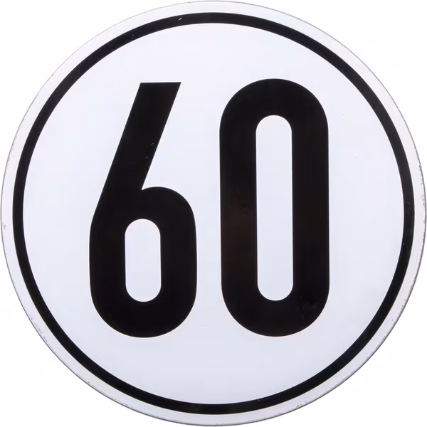Plaque 60 km type allemand · réf. BL60