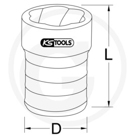 KS Tools Douille à chocs profil spiralé 1/2" 27mm · réf. 7889131461
