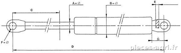 Vérin à gaz L285-500N Stabilus vue 2