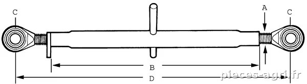 Barre de poussée rotule/rotule p/ Ford vue 2