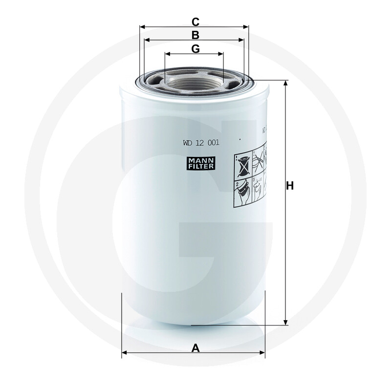 MANN FILTER Filtre de vidange d'huile hydraulique · réf. 565WD12001