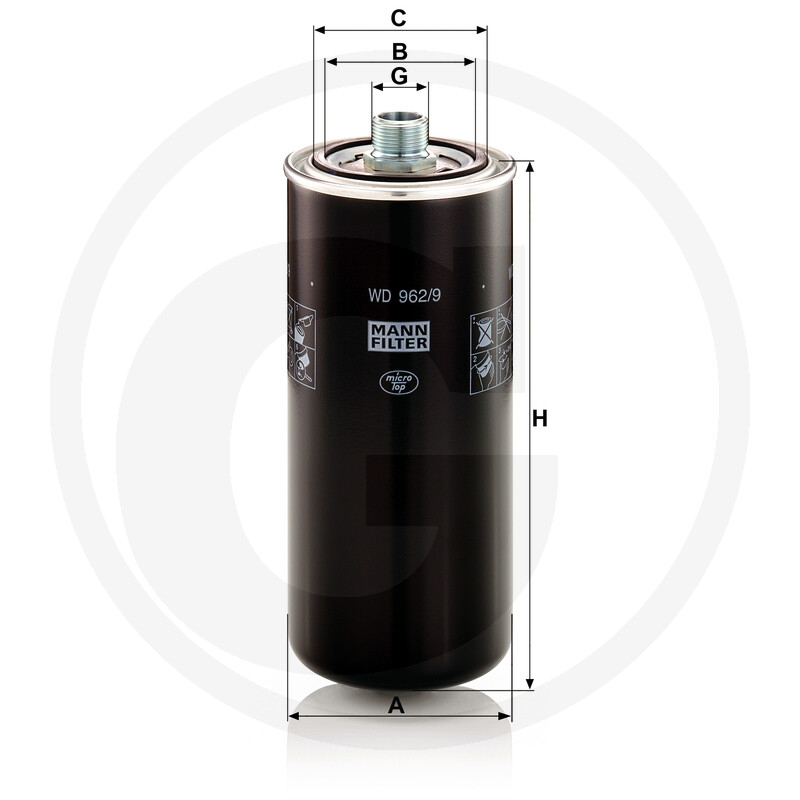 MANN FILTER Filtre à huile hydraulique/transmission · réf. 565WD962.9