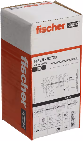 Vis pour cadre de fenêtre FFS 7,5X92 T30 100pcs vue 2