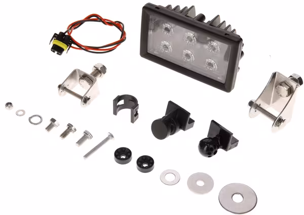 Feu de travail,6x LED, 30W 2400lm, rectangulaire, 10/30V, prise H11, large, Kramp  · réf. LA10512