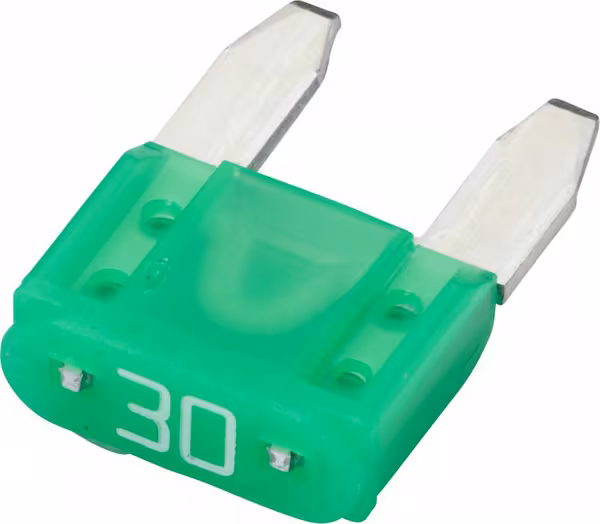Fusible lame mini 30A longueur 10,9mm vert pack 50x Hella · réf. 8JS728596171