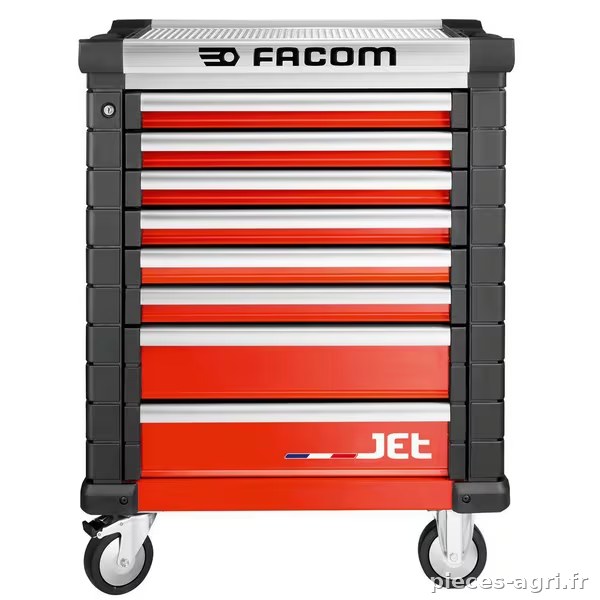Servante JETM3 8 tiroirs rouge vue 2