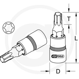 KS Tools 3/8" Douilles tournevis TX CHROMEplus, T40 · réf. 7889183885