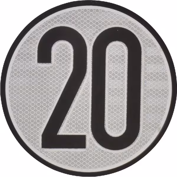 Panneau limitation vitesse 20 · réf. BL20ES