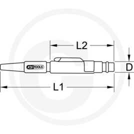 KS Tools Soufflette stylo en aluminium, 110mm · réf. 7885151908