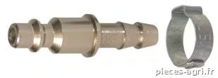 Embout ISO 6150 B 5,5 - Cannelé Tuyau Ø 8 mm + collier de serrage · réf. 360700LAC