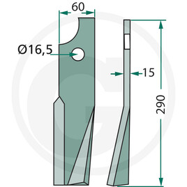 GRANIT Lame de rotavator vue 3