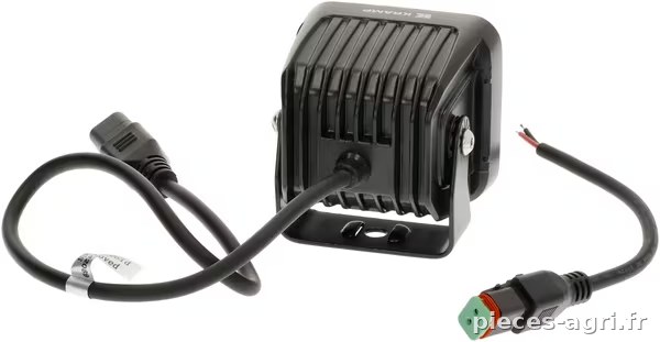 Lampe de travail indirecte LED, 40W, 4800lm, carrée, 12/24V, blanche, 81x82,5x67,5mm prise Deutsch, faisceau large, 4LED vue 3