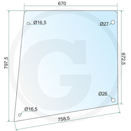 GRANIT Vitre de porte · réf. 675521016