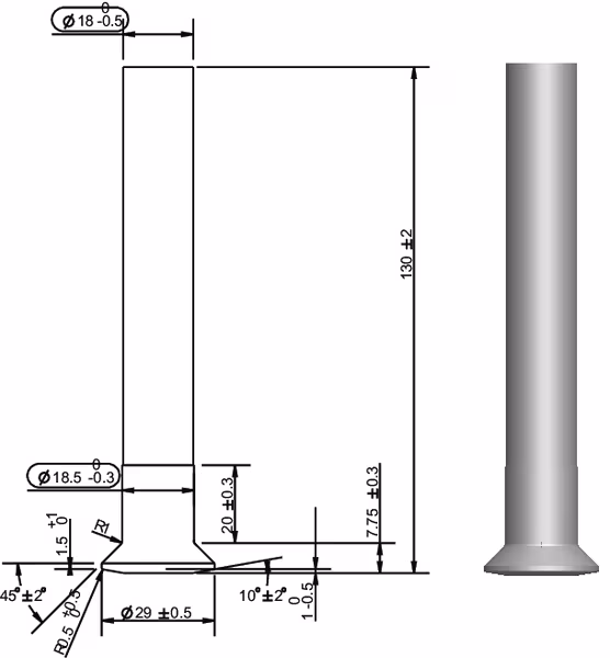 Boulon d'articulation vue 2