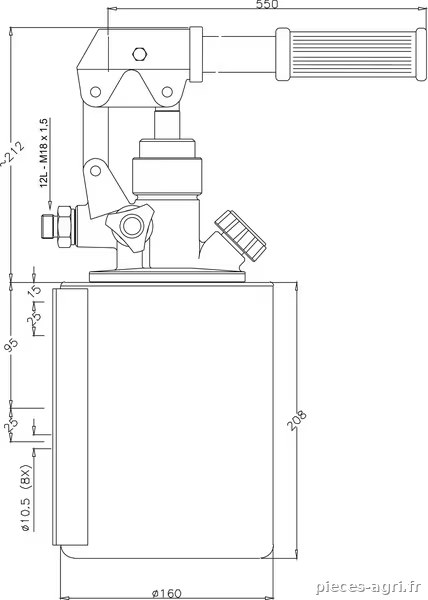 Pompe hydraulique manuelle 4L vue 4