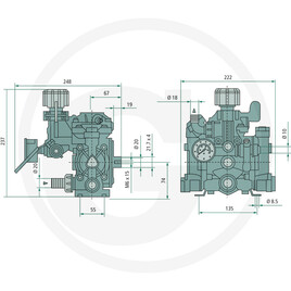 Annovi Reverberi Pompe à pistons/membranes AR 252 SP SGC vue 2