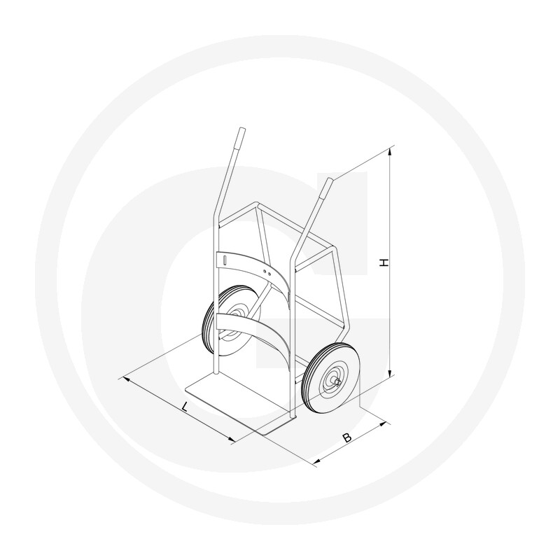 Eichinger Industrie Chariot pour fûts avec pneus à air, anth · réf. 12277476