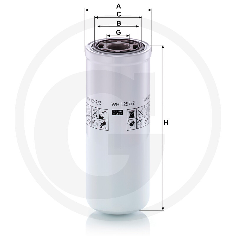 MANN FILTER Filtre à huile hydraulique · réf. 565WH1257.2