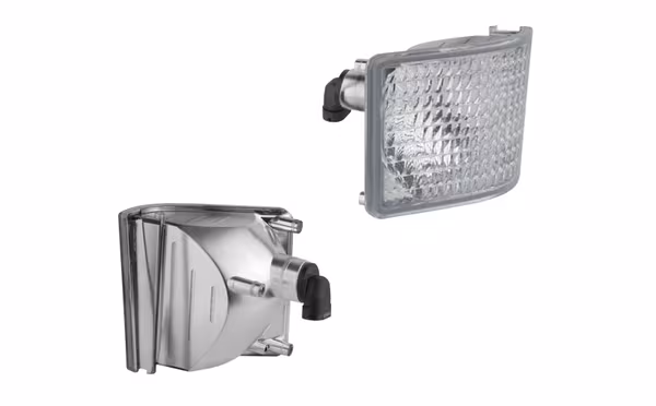 Feu de travail d'angle halogène, droit, 12V, 50W, carré, blanc, 98x110x111mm, prise PGJ13, Wesem · réf. LPRE56651