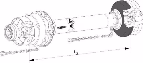 Transmission grand angle WWE 2380 L: 710mm, Walterscheid vue 2