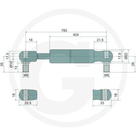 Stabilus Vérin à gaz · réf. 36131042