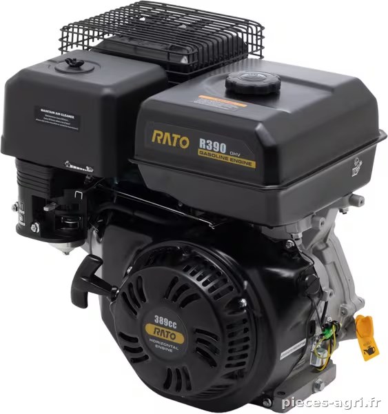 Moteur horizontal 389 cm3, 25/62 mm, démarreur à corde Rato · réf. R3902562