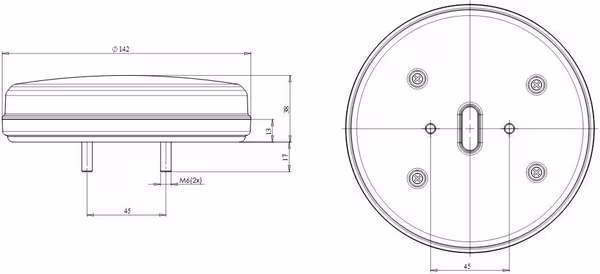 Feu arrière multifonction rond, 12V, Ø 142mm, Kramp vue 8
