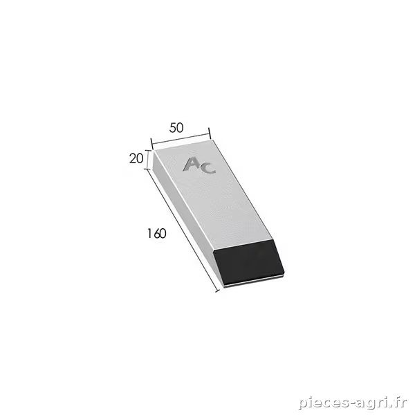 Soc double cœur V 420x100x20 Ø14 · réf. SOC213V
