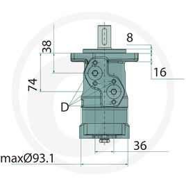 WHITE Moteur hydraulique OMP-X 40 cm³, Ø : 25 mm / A2 vue 3