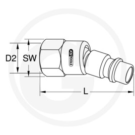 KS Tools 1/4'' Coupleur articulé, 46mm · réf. 7885153394