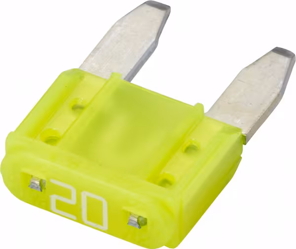 Fusible lame mini 20A longueur 10,9mm jaune pack 50x Hella · réf. 8JS728596161