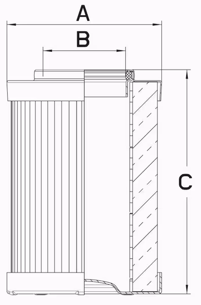 Filtre hydraulique  vue 3