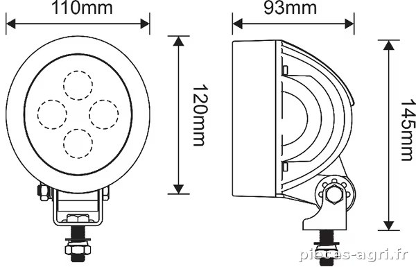 Lampe de travail LED 40W 4500lm faisceau large vue 6