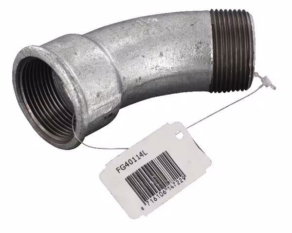 Coude 45° fem/mâle zing 1 1/4" · réf. FG40114L