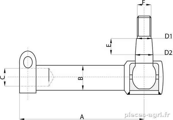 Palier pivotant avec bride vue 3