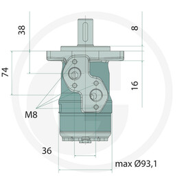 WHITE Moteur OMP-X 80, Ø : 25 mm vue 4