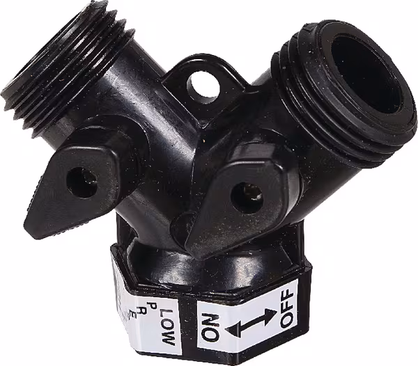 Adaptateur en Y pour tuyau, 3/4" avec robinets d'arrêt · réf. AF45017