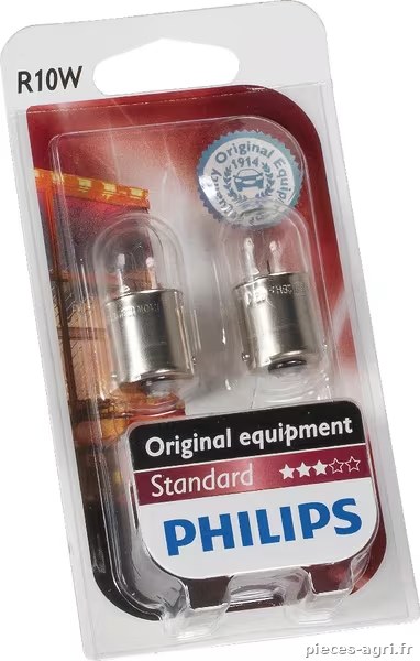 Ampoule Tube conventionnel R10W 24V 10W BA15s blanc Philips · réf. GL13814B2