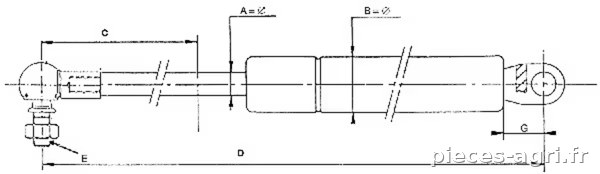 Tige réglable 410/790mm · réf. 5121729N