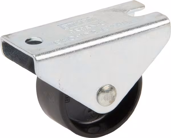 Roue fixe roulement en polyamide Ø25x13mm, Fixation de plaque: 40x17mm Load: 25kg, Tente · réf. 2198UOI025P604017