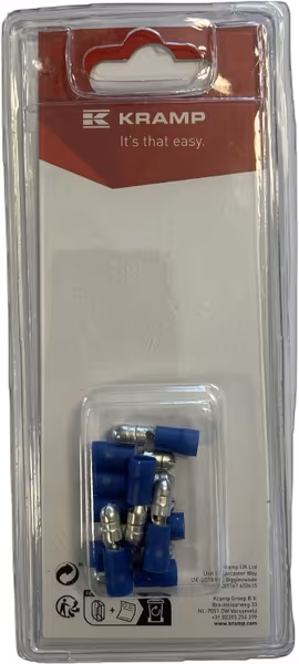 Cosse mâle, bleu Ø 5 mm - 1,5-2,5 mm² (10) · réf. KRLA9025P10B