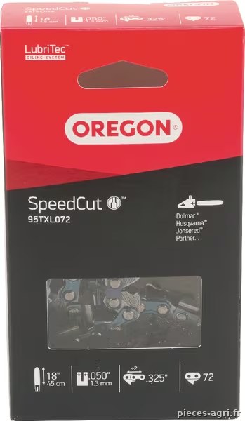 Chaîne de tronçonneuse .325" 1,3mm 72 DL demi-ciseau Speedcut Boite Oregon · réf. 95TXL072E
