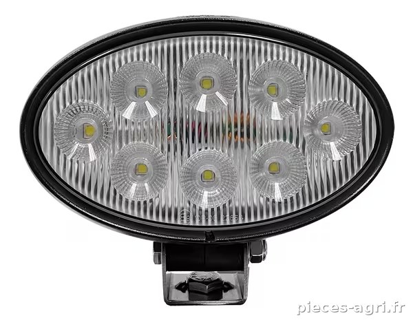 Lampe de travail LED, 56 W, 5320 lm, ovale, blanc, 10/30 V, 160x100x74 mm, prise Deutsch, Wide flood, 8 LED Kramp · réf. LA10558