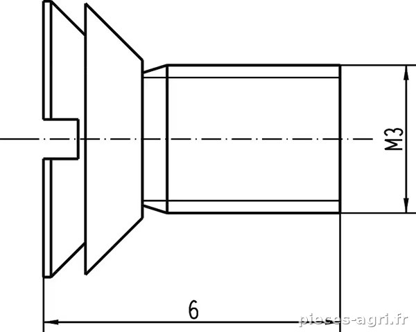 Vis tête fraisée M3x6 a. joint vue 3