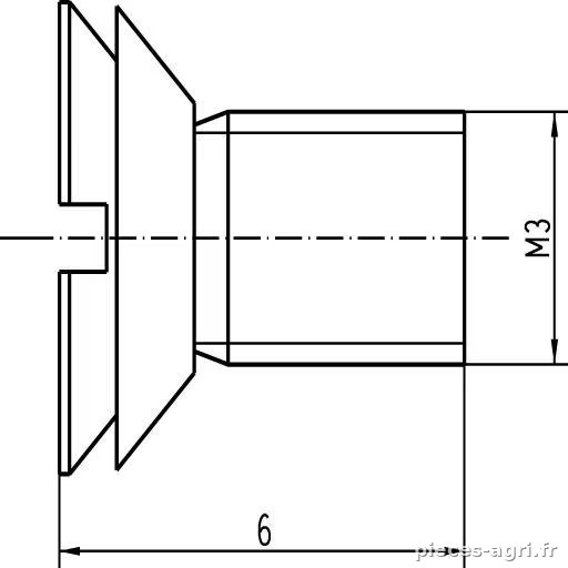 Vis tête fraisée M3x6 a. joint vue 4