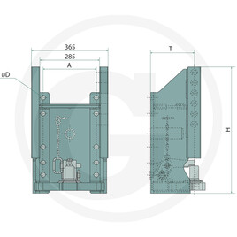 Sauermann Support d’attelage 320 mm Piton · réf. 711685100